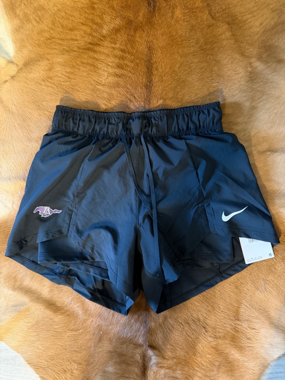 Nike Black Athletic Running Shorts with LA Patch lipscomb academy mustang, NWT